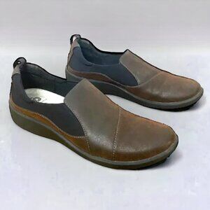Clarks Cloudsteppers Sillian Paz Slip On Comfort Shoes Chocolate Brown, Size 7.5